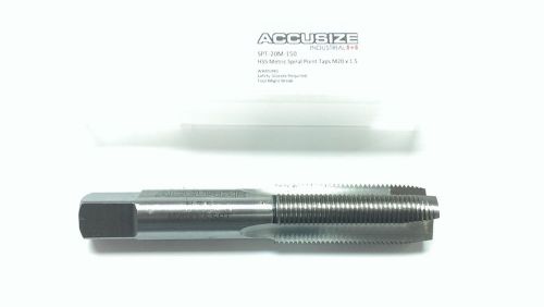 M20x1.5 Metric HSS Spiral Point Tap, ANSI, Ground, 3 Flute, D6, #SPT-20M-150