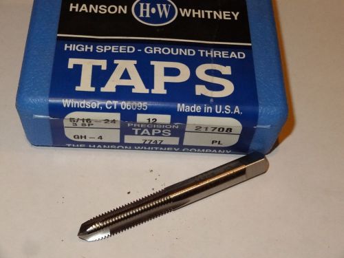 3 new HANSON WHITNEY 5/16-24 NF GH-4 H4 3FL Plug HSS Spiral Point Taps 21708 USA