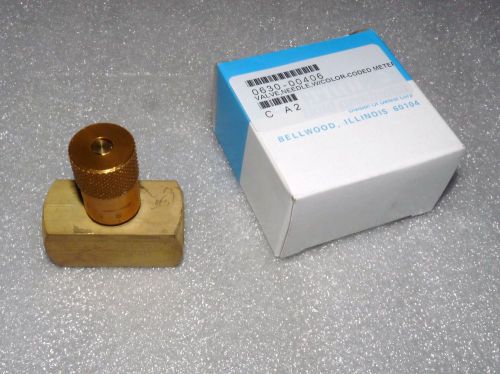 NEW IN BOX DELTROL EN25B EASY-READ BRASS NEEDLE VALVE 3/8&#034; W/ COLOR CODED METER