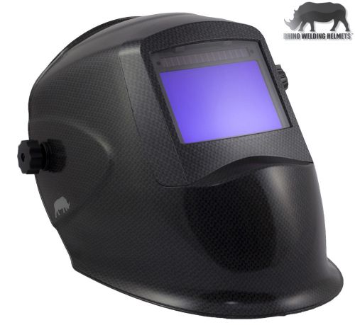 RHINO LARGE VIEW + GRIND Auto-Darkening Welding Helmet CARBON FIBER + COVERS/BAG