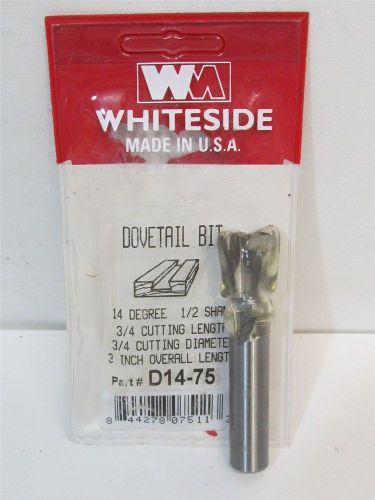 Whiteside D14-75, 3/4&#034; x 3/4&#034;, 1/2&#034; shank, 14 degree, Carbide Dovetail Bit