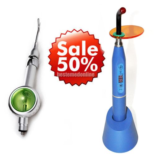 Blue Dental Wireless Curing Light Lamp &amp;Air Polisher Teeth Polishing Prophy 4-H