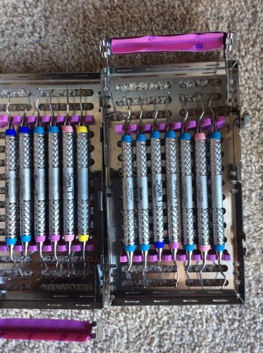 casette with 13 SRP dental instruments