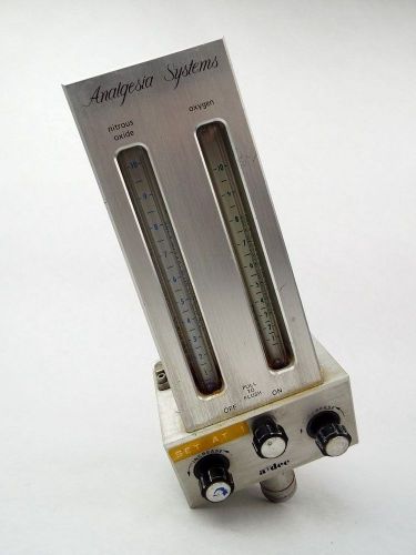 Adec analgesia systems dental nitrous oxide n2o flowmeter w/ hoses for sale