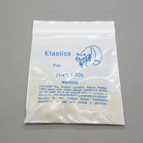 Dental Orthodontics 5.0OZ Force Clear Elastics Rubber Bands 1/4&#034; Fox 100Pcs