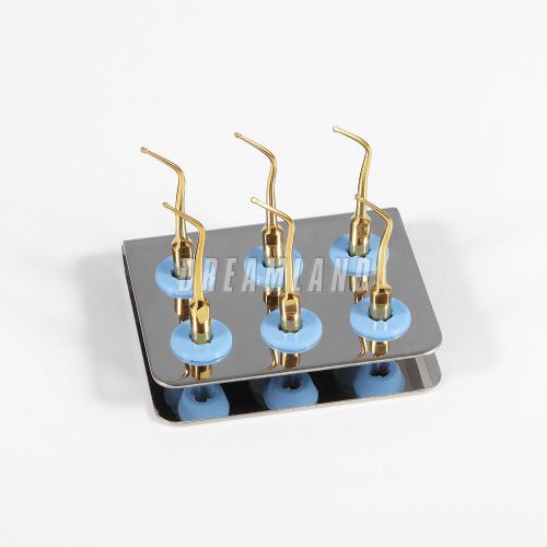 6x dental ultrasonic scaler cavity preparation tips +mini holder fit dte satelec for sale