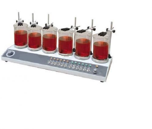 6 Head Multi-unit Magnetic Stirrer w/Hotplate 2400RPM Fast Shipping