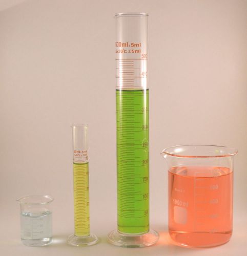 Cylinders 500mL 50mL Beakers 1000mL 100mL Borosilicate Glass Griffin New Lab