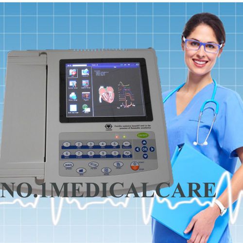 AUCTION 8&#039;&#034;color LCD, 12 Channel ECG Professional Portable Digital ECG Machine