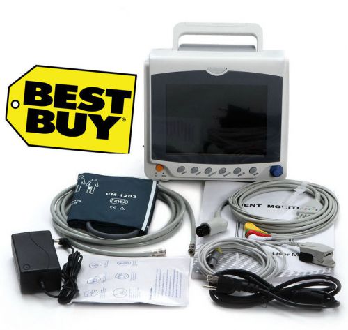 Multiparameter icu/ccu patient monitor,ecg+nibp+pulse rate+spo2,printer optional for sale