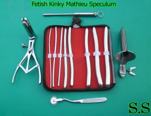 Fetish Kinky Mathieu Speculum, Collins Large, Hegar Dilator, Pinwheel,Vibrator