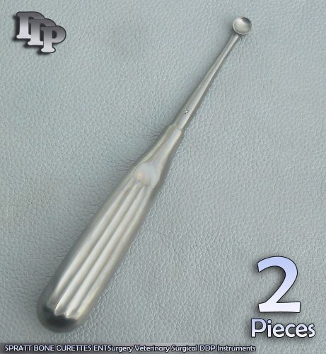 2 Pcs SPRATT BONE CURETTES 3 ENT Surgery Veterinary Surgical DDP Instruments