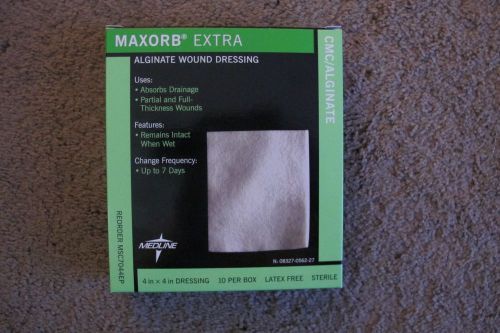 MEDLINE MAXORB EXTRA MSC7044EP 4&#034;x 4&#034; Box of 10 Calcium Alginate Dressing