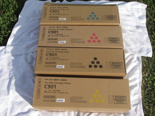 Genuine Ricoh Savin Lanier Pro C901 Toner Set of 4 CMYK - NEW OEM SEALED &amp; BOXED