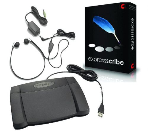 Express scribe usb transcription kit, foot pedal, headset for sale