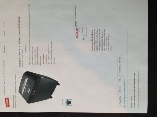 Brand New ACCO Swingline DS22-13 shredder