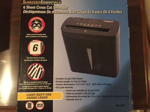 ShredderEssentials 6 Sheet Cross Cut Paper Shredder Brand New In Box