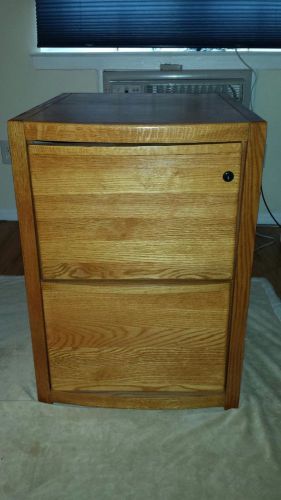 2 Drawer Filing Cabinet - lockable w/keys - Oak