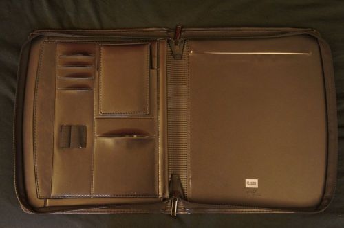 Notepad holder cincinnati conference folder zipped folio faux leather document for sale