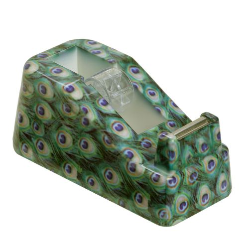 Womens acrylic peacock safari animal print utility office work tape dispenser for sale