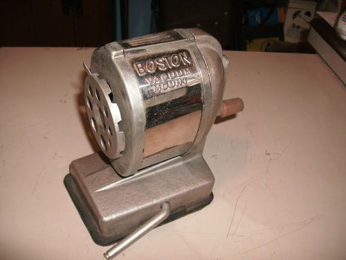 Original Boston Table Desk Vacuum Mount 8 hole Working Pencil Sharpener Vintage