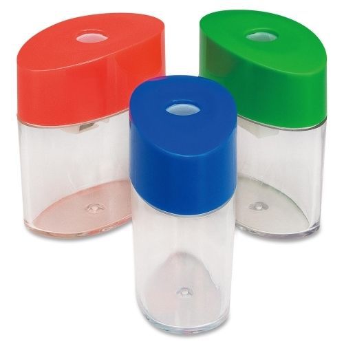 Integra Oval Pencil Sharpener - Handheld - 1 Hole(s) - Plastic - Assorted