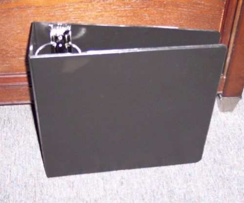 New wilson jones 3-ring binder w/ 3&#034; rings &amp; inner pkts holds ~480 pgs - black for sale