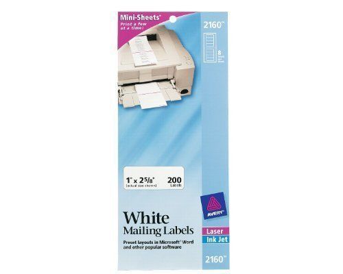 Avery Dennison Ave-2160 Mini-sheet Label -1&#034; Width X 2 5/8&#034; Length FREE SHIPPING