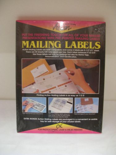 ACTION brand Mailing Labels Electric Marble New Factory Sealed 8.5&#034; x 11&#034;