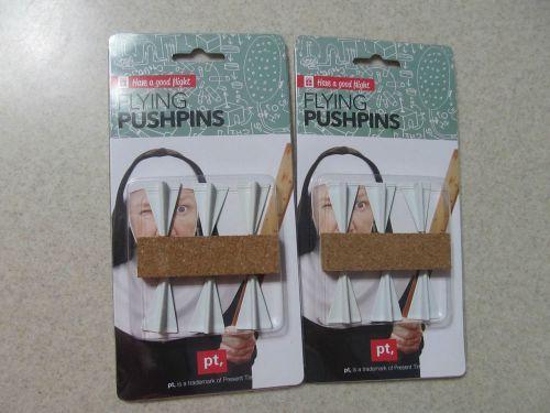 NEW 2 Packages of Flying Pushpins Push Pins 12 Total One Dozen NIP