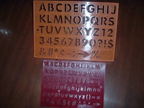 2 LOT: Complete English Alphabet Stencils ONE 1/2&#034; &amp; ONE 1&#034; Size Each Letter On1