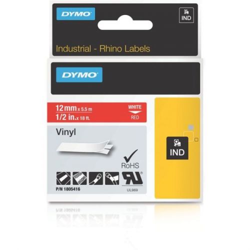 Dymo 1805416 1/2in red vinyl labels for for sale