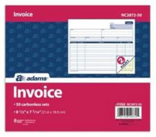 Invoice Unit Set 2-Part Carbonless 8 1/2&#039;&#039; x 7 7/16&#039;&#039; 50/PK