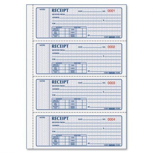 New Rediform 3-pt Carbonless Money Receipt Book 3 Part 100 Sets - RED8L808