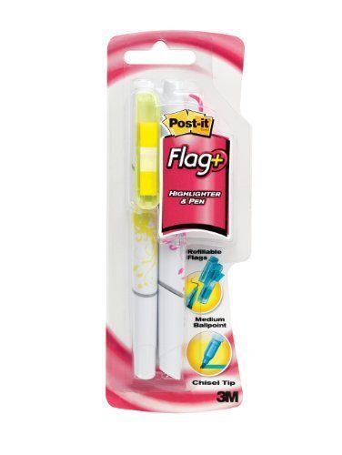 Post-it flag pen &amp; highlighter set - medium pen point type - chisel (691hlp2) for sale