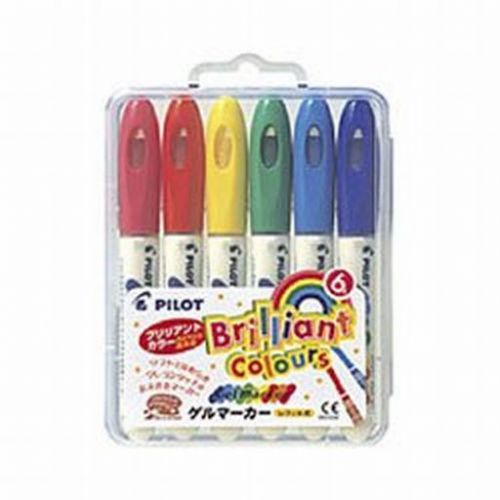 Gel marker 6 color set (brilliant color) Plastic case (japan import) AWG-M8-S6P