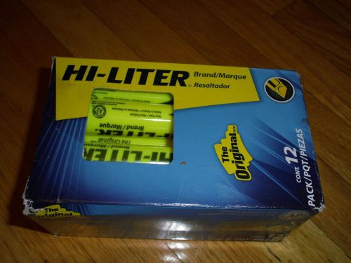 New ! 12PK Avery Hi-Liter Desk Style Highlighter - Chisel - Yellow AVE24000