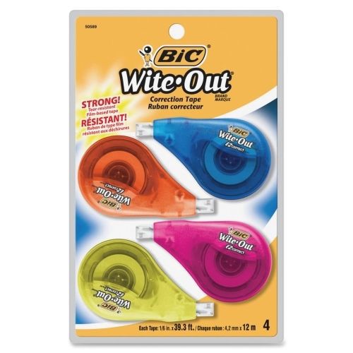 BIC Correction Tape - White Tape - 4 / Pack - White