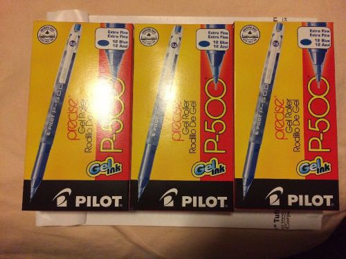 36-Pilot Precise P-500 Rollerball Gel Pens Blue Extra Fine 0.5 MM New Best Price