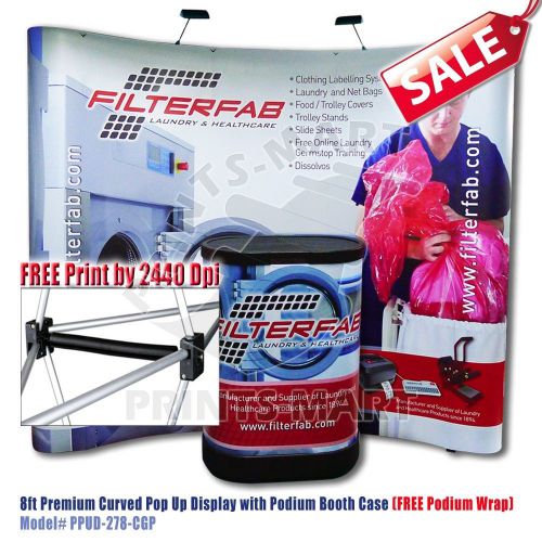 Trade Show Pop Up Display Exhibits Booth Podium Case (2440Dpi Full Color Prints)