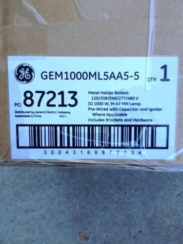 Ge 87213 gem1000ml5aa5-5 1000w metal halide ballast kit m-47 120-480v new in box for sale