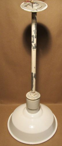 12&#034; VINTAGE WHITE HANGING CEILING PORCELAIN LIGHT INDUSTRIAL GARAGE BARN