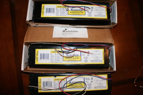 Advance mark 3 energy saver slimline florescent ballast r-2e75-s-3-tp lot x 3 for sale