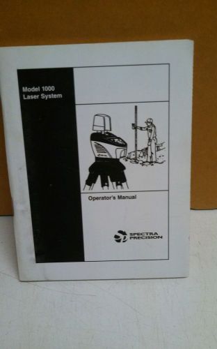 SPECTRA LASERPLANE 1000 USER MANUAL LASER LEVEL