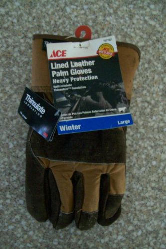 Ace lined leather palm gloves heavy protection thinsulate large for sale