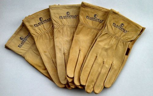 FIVE (5) PAIRS Plainsman Cabretta Goatskin Leather Gloves Mens Size Medium NEW