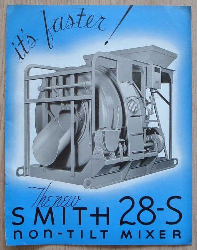 USA advertising brochure Oct 1941 stationary concrete mixer SMITH 28-S Non Tilt
