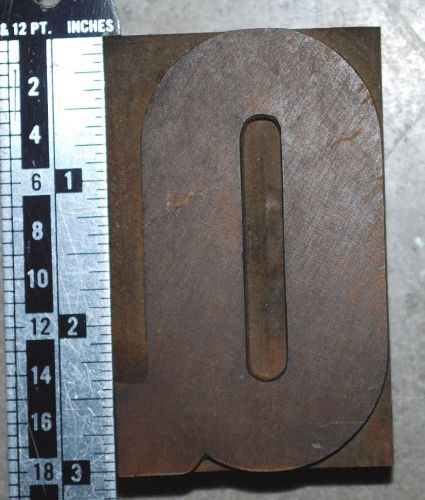 Vintage / Antique Letterpress Wood Printer&#039;s Type &#034;Q&#034;,  3&#034; tall, 18 line