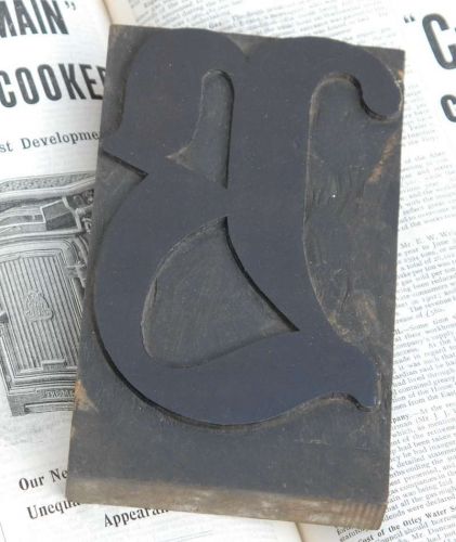 HUGE &#034;B&#034; blackletter 7.09&#034; handcarved woodtype printing block letterpress  ABC