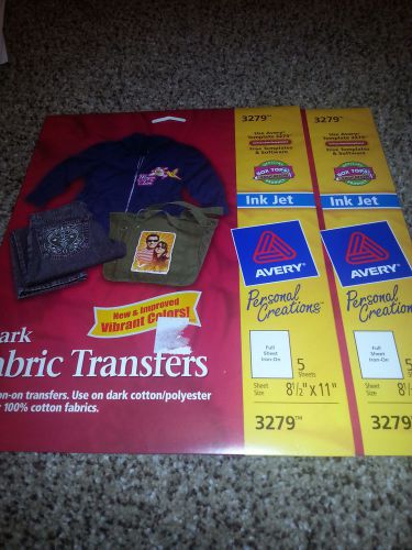 Avery 3279 CUSTOM TRANSFER DARK FABRIC InkJet Iron-On 8.5 x 11 -10 SHEETS